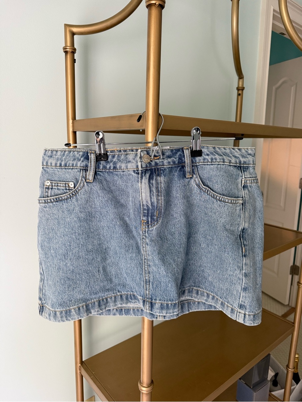 Princess Polly Light Blue Denim Mini Skirt